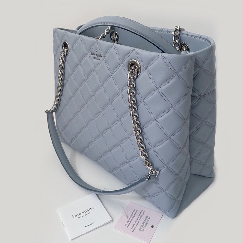 🩶 ISO KATE SPADE NATALIA TOTE IN BRUSHED STEEL 🩶